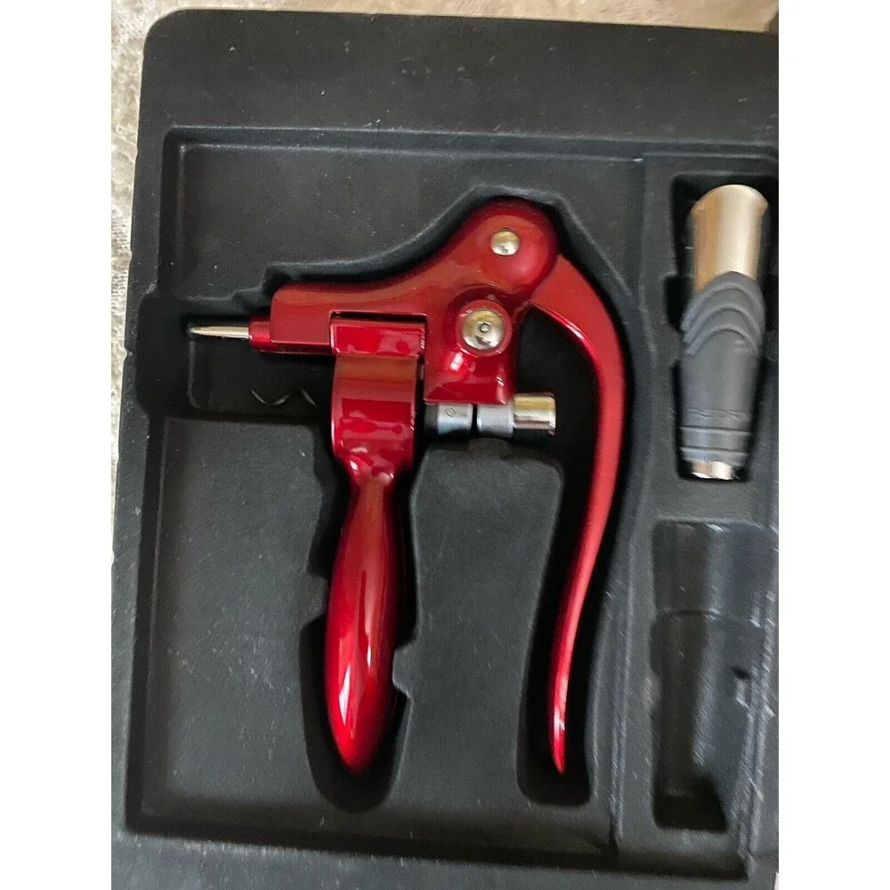 Pedrini Wine & Bar Lever Corkscrew Gift Set With Box Missing 1 Of The 2 Pourers